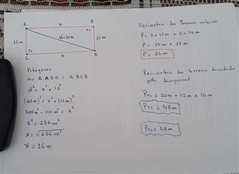 Um Terreno Retangular Ser Dividido Ao Meio Pela Sua Diagonal Formando