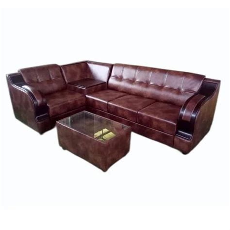 Rexin 4 Seater L Shape Sofa Set Without Lounger At Rs 38000 Set In