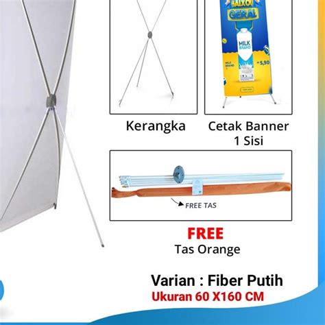 Jual X Banner Stand Banner 60x160 Cm Plus Cetak Rangka X Banner Plus