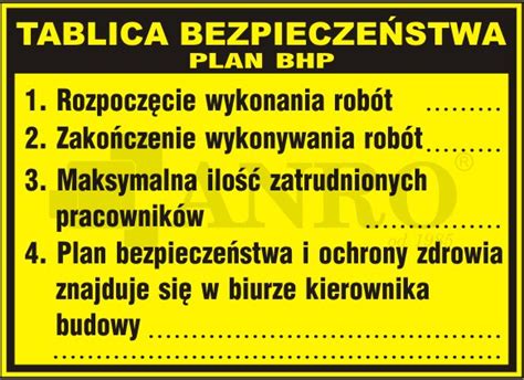 Tablica Informacyjna Bioz Budowlana Og Oszenie Oficjalne