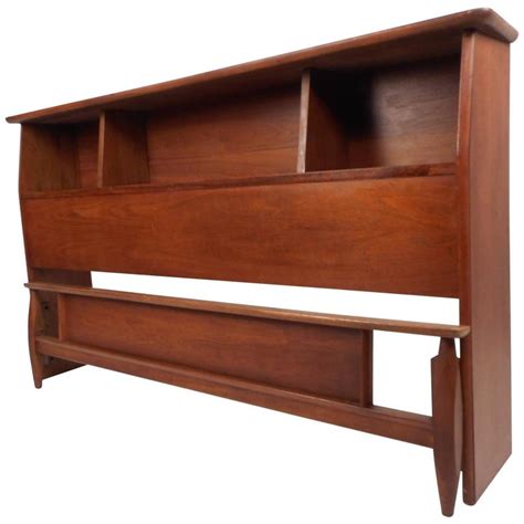 Mid-Century Modern Queen Size Bookshelf Headboard and Footboard For ...