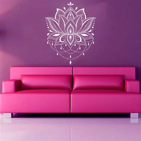 Lotus Wall Decal Lotus Flower Wall Decal Lotus Mandala Etsy