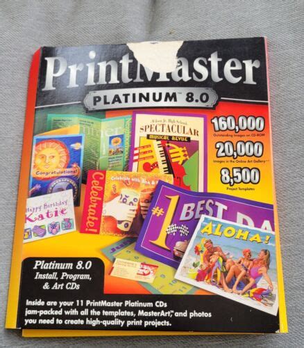 Printmaster Platinum 80 Install Program And Art Cds Broderbund Use