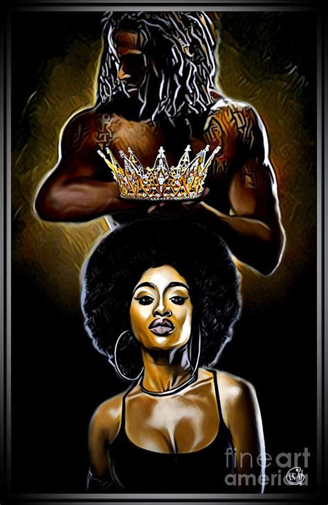 My Beautiful Black Queen Art Print By Ortega Missouri Black Love Artwork Black Couple Art