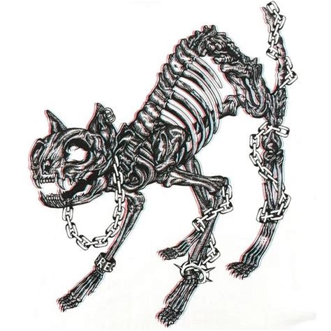 ROYAL PUSSY REC by Royal Pussy レック バイ ロイヤルプッシーSkeleton Cat Zip Teeジップ