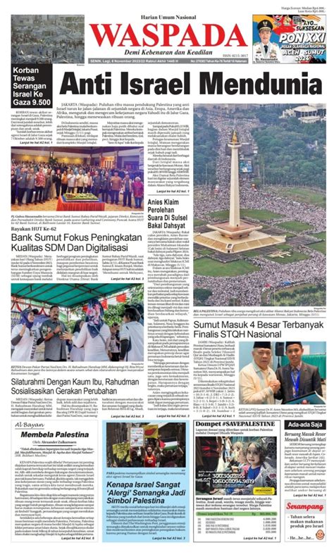 Waspada Senin 6 November 2023 Epaper Harian Waspada