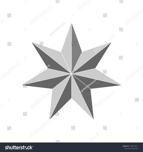 3d 7 Point Beveled Star Vector Stock Vector Royalty Free 1490574551