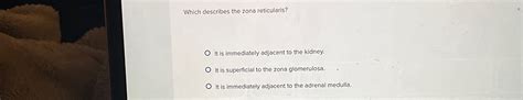 Solved Which describes the location of the adrenal cortex?It | Chegg.com