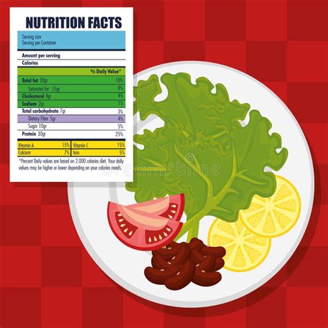 Healthy Food with Nutritional Facts Stock Vector - Illustration of ...