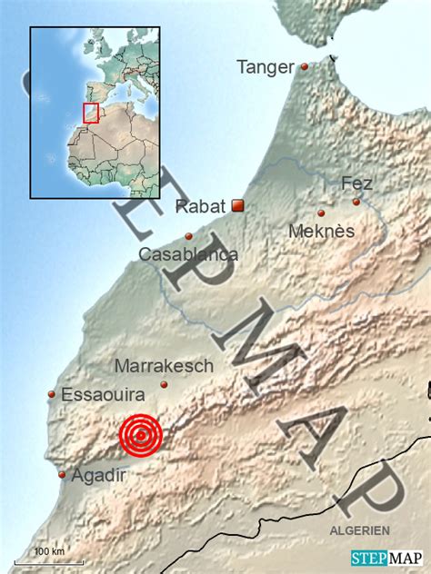 Stepmap Marokko Erdbeben Landkarte F R Afrika