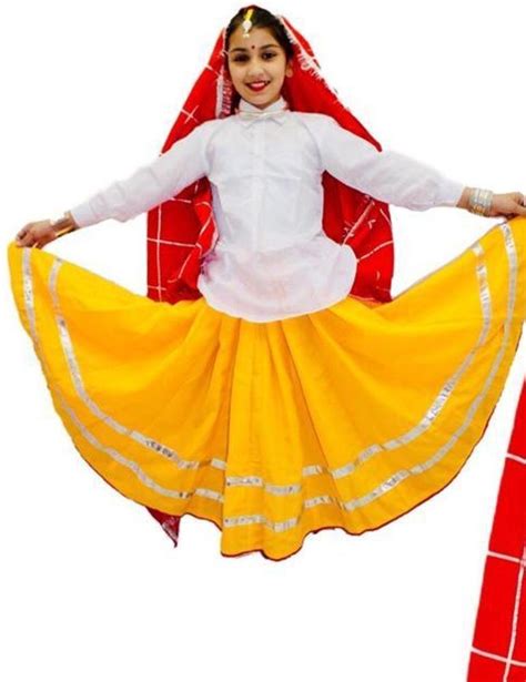 Whitered And Yellow Girls Cotton Haryanvi Costume At Rs 199piece In