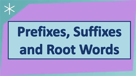 Prefixes Suffixes And Root Words Youtube