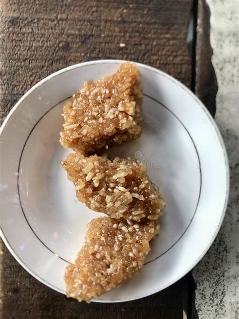 Close Up Of The Kue Ketan Or Sticky Rice Cake Indonesian Food Stock