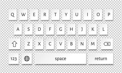 Smartphone Keyboard. White And Black Keyboards Mobile Phone, Buttons ...