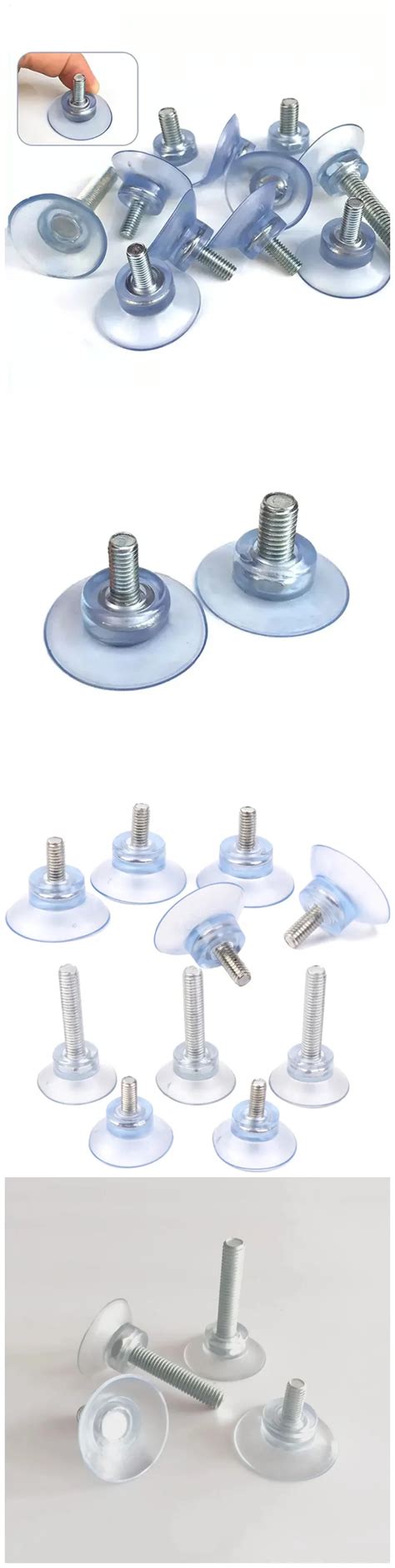 M M Screw Transparent Rubber Suction Cup Sucker Turn Nut Hooks For