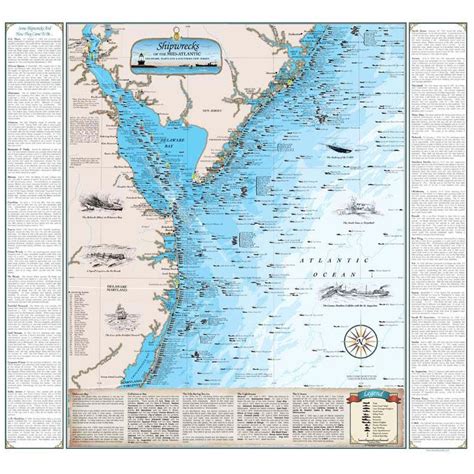 Mid Atlantic Shipwreck Map - The Map Shop