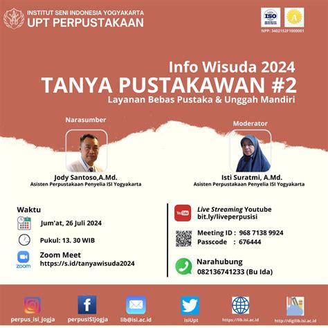 Talkshow Info Wisuda Tanya Pustakawan Untuk Calon Wisudawan