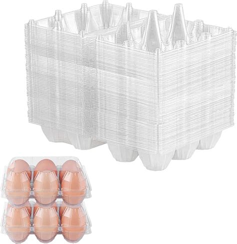 Amazon FUNSUEI 120 Pack 6 Eggs Clear Plastic Egg Cartons Bulk