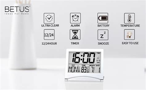 Betus Digital Travel Alarm Clock With Backlight Foldable