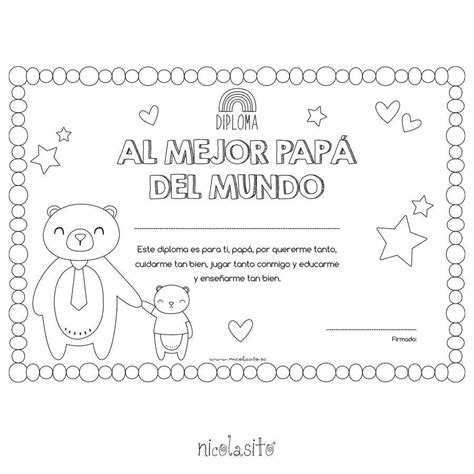 Dia Del Padre Para Colorear Diploma Dibujos Y Diplomas Dia Del Padre Para Colorear Jugar Y