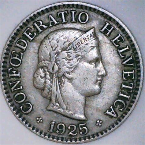 5 Centimes 1925 Switzerland coin CONFŒDERATIO HELVETICA LIBERTAS 1925