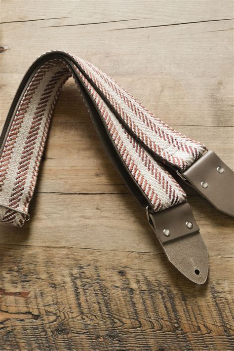 Vintage Red Guitar Strap Woven Handmade Sandstone By Etwood