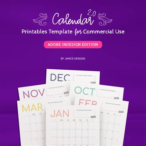 Template Indesign Calendario 2025 Janice H Berry