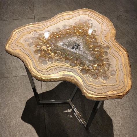 Geode Table Series By Mrs Colorberry Captures The Beauty Of Crystals