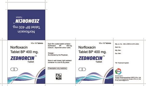 Zennorcin Tablet Norfloxacin Tablet Bp 400 Mg Pharmaceutical