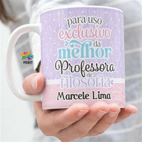 Caneca Porcelana Para Uso Exclusivo Da Melhor Professora Filosofia Do