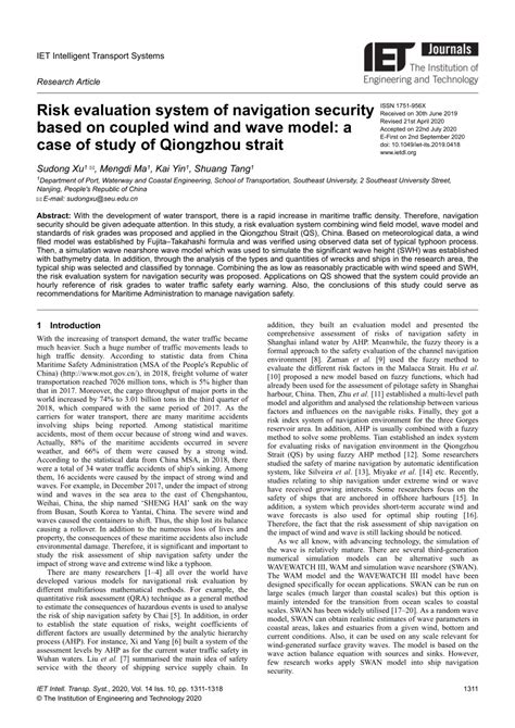 Pdf Risk Evaluation System Of Navigation Security Based On Coupled Wind And Wave Model A Case