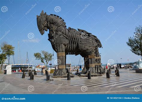 CANAKKALE, TURKEY - AUGUST 14, 2017: Replica of the Trojan Horse in the ...