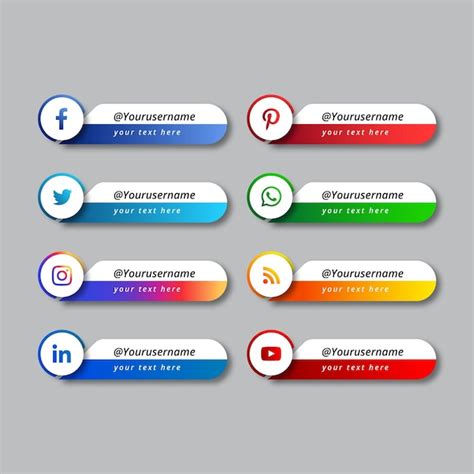 Premium Vector Popular Collection Of Social Media Lower Thirds