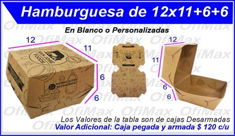 Cajas Para Hamburguesa Personalizadas Con Sus Datos Bogota