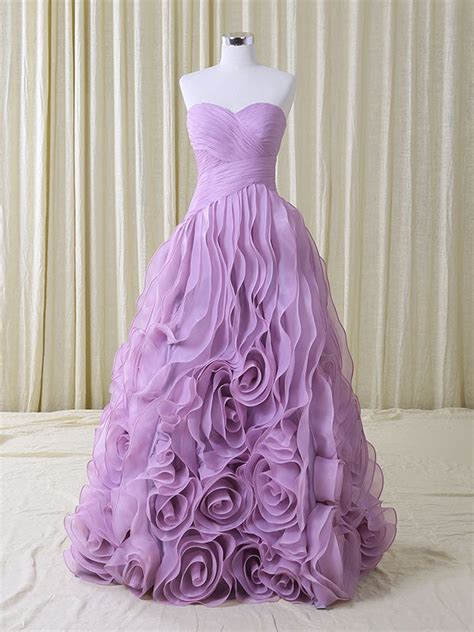 Strapless Wedding Dresses With Purple