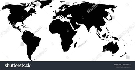 Simplified Vector Blank World Map Without 库存矢量图（免版税）2184577273