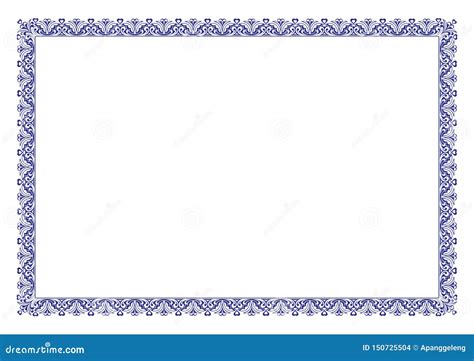 Blue Certificate of Appreciation Border Floral Ornament Stock Vector ...