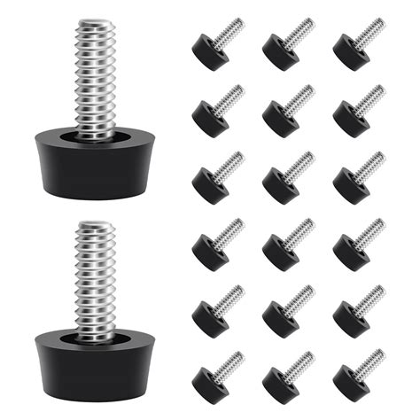 20 PCS M6 Thread Adjustable Furniture Levelers Screw Feet Galvanized