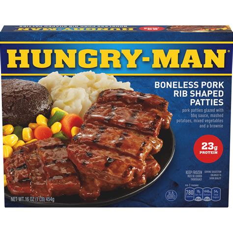 Hungry Man Boneless Pork Patties Frozen Meal Shop Entrees Sides At