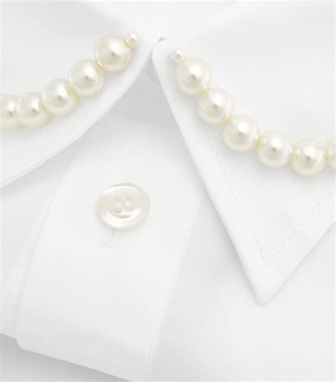 Mens Simone Rocha White Pearl Embellished Shirt Harrods Uk