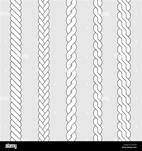 Plait And Braid Pattern Brush Set Stock Vector Image And Art Alamy