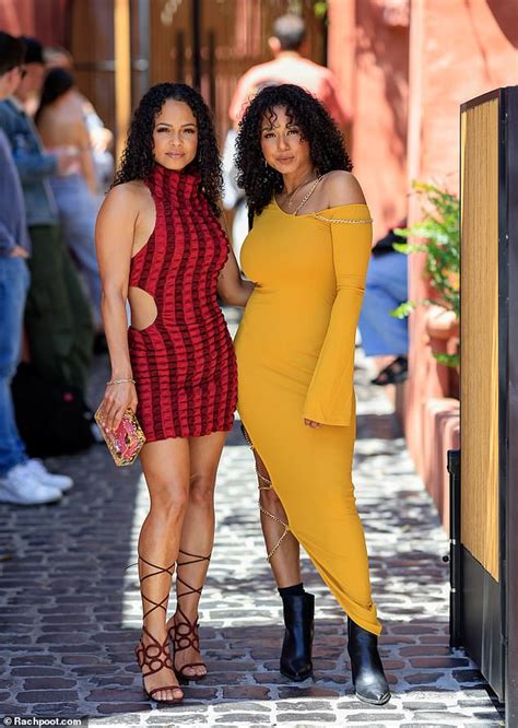 Christina Milian Stuns In Red Cutout Mini Dress While Lookalike Sister