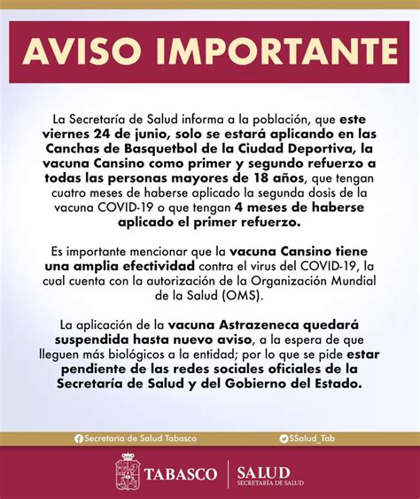 Tabasco Hoy On Twitter Importante La Secretar A De Ssalud Tab