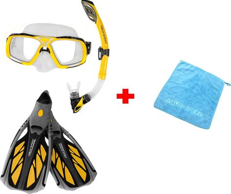 Aqua Speed Juego De Gafas De Buceo Tubo Y Aletas Elea Rio Inox