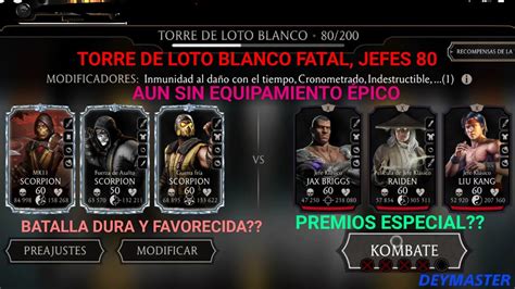 Torre De Loto Blanco Fatal Jefes Recompensa Especial Partida