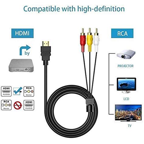 Hdmi To Rca Cable Hdmi Male To Rca Av Converter Adapter Cable One Way