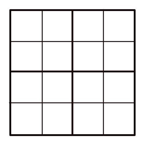 4X4 Empty Sudoku Grid | Free Printable Papercraft Templates