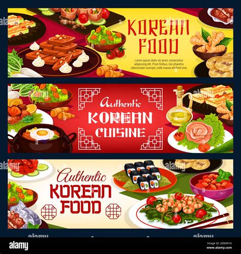 Korean Restaurant Menu Authentic Traditional Korea Cuisine Food