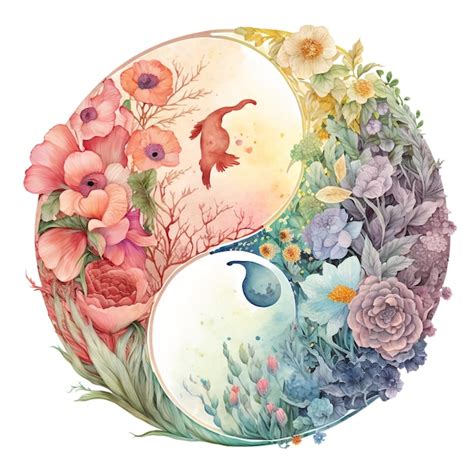 Premium AI Image | Yin yang watercolor 61