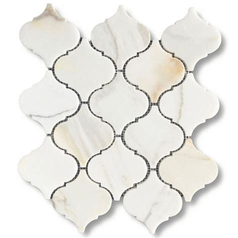 Calacatta Gold Marble Grand Lantern Shaped Arabesque Baroque Mosaic ...